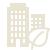 Icon of a leaf and building representing sustainability