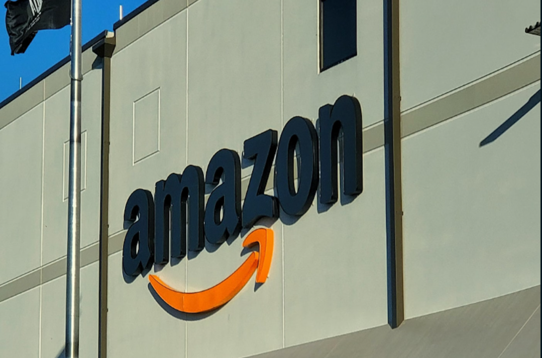 An Amazon facility exterior.