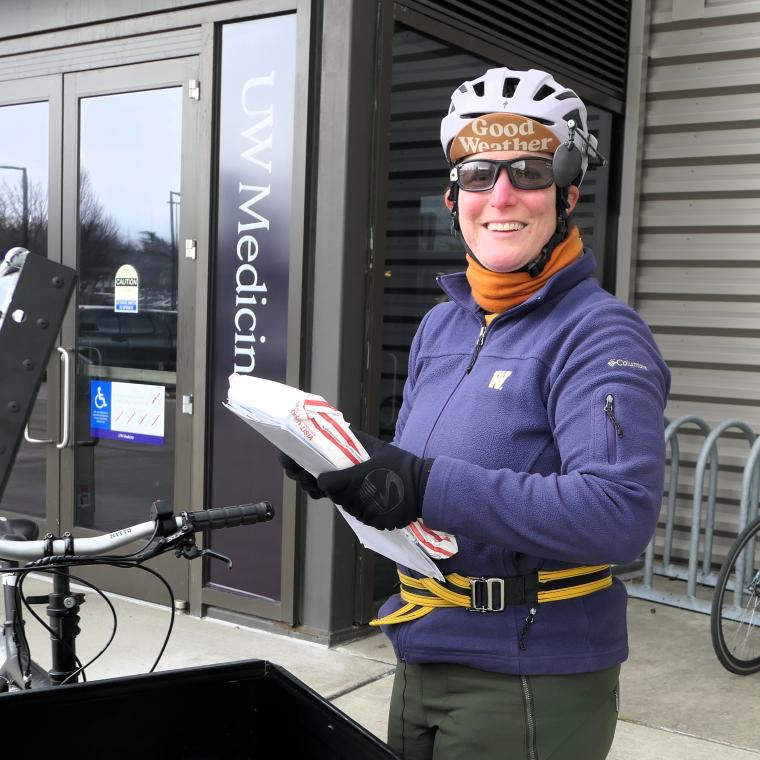 Delivering Parcels by E-Bike with UW’s Campus Mail Woman